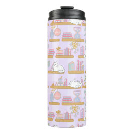 Katten in de bibliotheek thermische tumbler meisje thermosbeker
