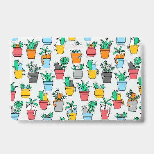 Katten in de bloempotten badge (Voorzijde)