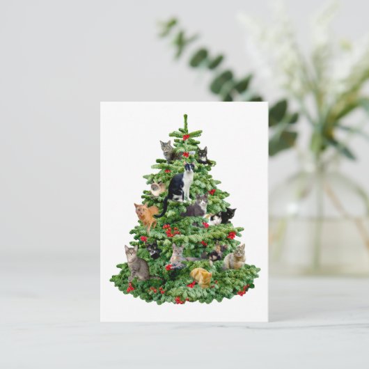 Katten in de boom briefkaart (Staand voorkant)