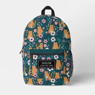 Katten in de Floral Nature Bedrukte Rugzak