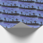 Katten in de Graveyard Halloween Cadeaupapier (Hoek)