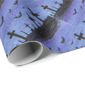 Katten in de Graveyard Halloween Cadeaupapier (Rol Hoek)
