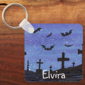 Katten in de Graveyard Sleutelhanger (Voorkant)