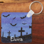 Katten in de Graveyard Sleutelhanger (Achterkant)