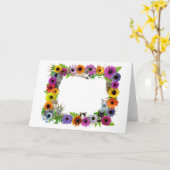 Katten in de Grens van Bloemen Kaart (Gele Bloem)