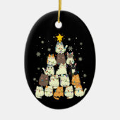 Katten in de kerstboom keramisch ornament (Voorkant)