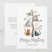 Katten in de kerstboom kerstvakantie Kaart (Voorkant / Achterkant)