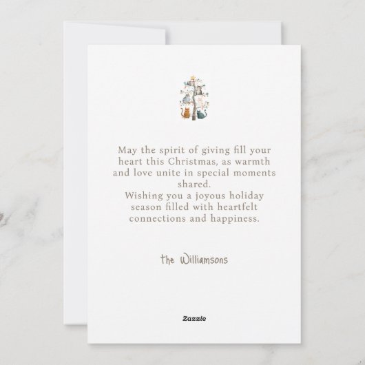 Katten in de kerstboom kerstvakantie Kaart (Achterkant)