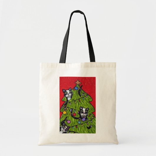 Katten in de Kerstboom Zak Tote Bag (Voorkant)