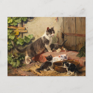 Katten in de melkschaal   Julius Adam de Jongere Briefkaart