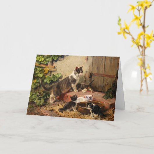 Katten in de melkschaal | Julius Adam de Jongere Kaart (Gele Bloem)