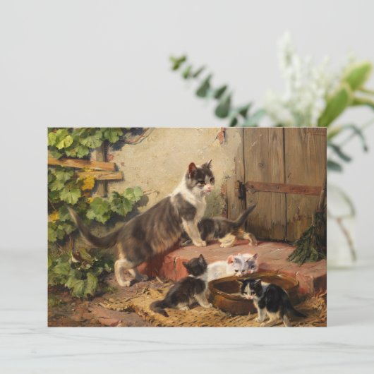 Katten in de melkschaal | Julius Adam de Jongere Kaart (Staand voorkant)