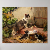 Katten in de melkschaal | Julius Adam de Jongere Poster (Voorkant)