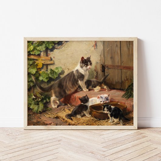 Katten in de melkschaal | Julius Adam de Jongere Poster