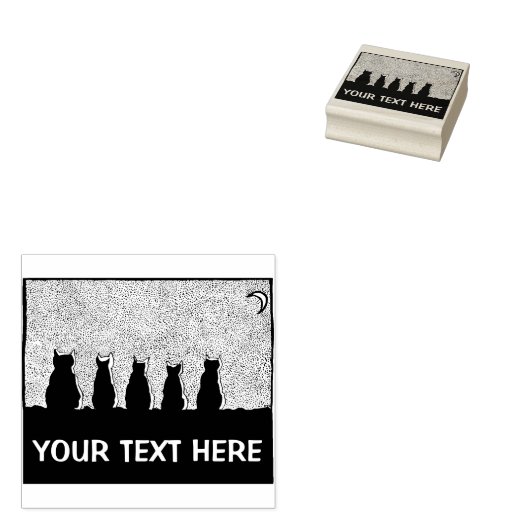 Katten in de moonlight Rubber Stamp Rubberstempel (Gestempeld)