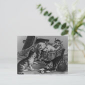 Katten in de naaiwand briefkaart (Staand voorkant)