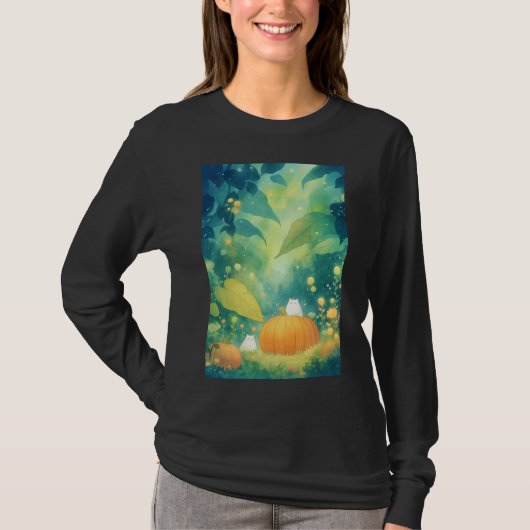 Katten in de pompoenveld t-shirt (Voorkant)