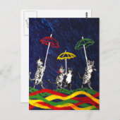 Katten in de regen briefkaart (Voorkant / Achterkant)