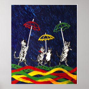 Katten in de regen poster