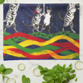 Katten in de regen theedoek (Gevouwen)