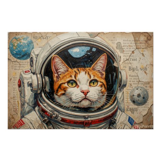 KATten IN DE RUIMTE 11 Perfect Poster (Voorkant)