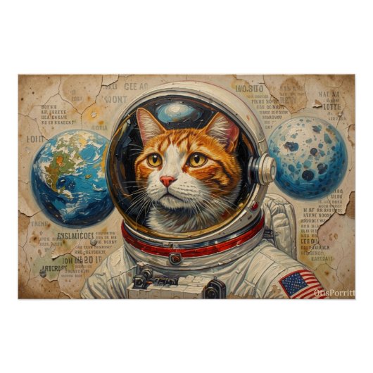 KATten IN DE RUIMTE 12 Perfect Poster (Voorkant)