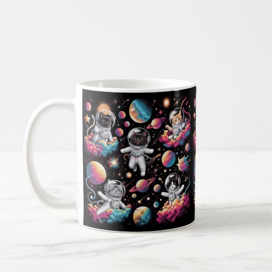 Katten in de ruimte! koffiemok (Links)