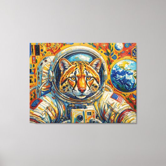 KATten IN DE RUIMTE-OCELOT 2 Canvas Afdruk (Voorkant)
