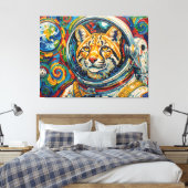 KATten IN DE RUIMTE-OCELOT 4 Canvas Afdruk (Insitu (Slaapkamer))