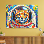 KATten IN DE RUIMTE-OCELOT Canvas Afdruk (Insitu (Woonkamer))