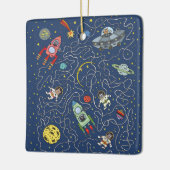 Katten in de ruimte ornament (Links)