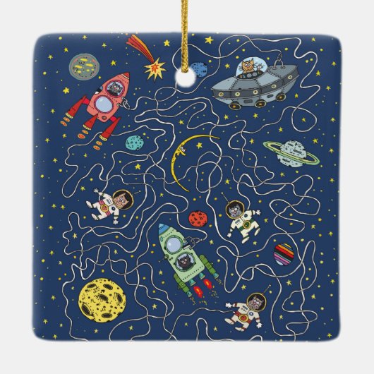 Katten in de ruimte ornament (Achterkant)