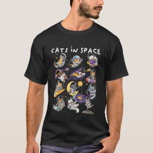 Katten in de ruimte Schattige astronaut kat cartoo T-shirt