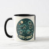 Katten in de ruimte UFO grappige humor kitty Mok (Links)