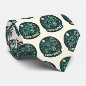 Katten in de ruimte UFO grappige humor kitty Stropdas (Opgerold)