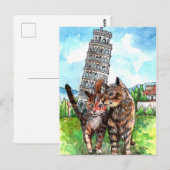 Katten in de toren van Pisa Briefkaart (Voorkant / Achterkant)