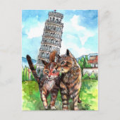 Katten in de toren van Pisa Briefkaart (Voorkant)