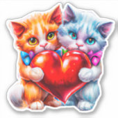 Katten in de valentijn sticker (Voorkant)