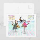 Katten in de wijnstang; "Nu welke winkels zijn de Briefkaart (Voorkant / Achterkant)