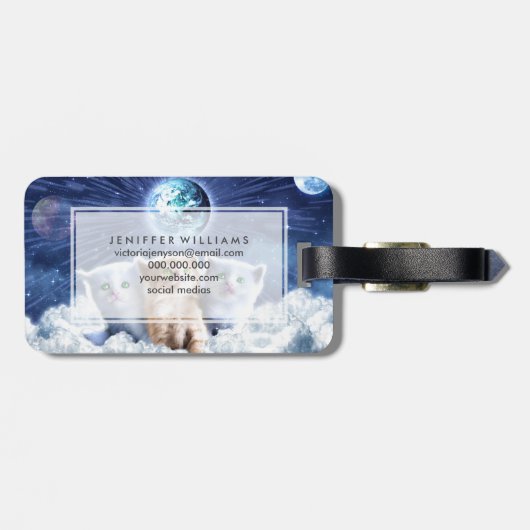 Katten in de wolk bagagelabel (Achterkant horizontaal)