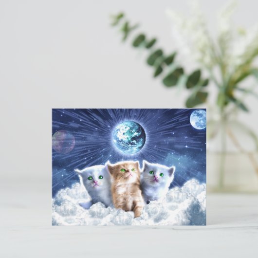 Katten in de wolk briefkaart (Staand voorkant)