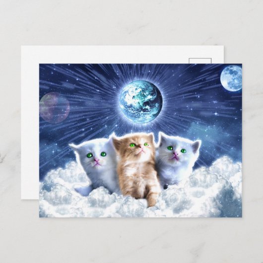Katten in de wolk briefkaart (Voorkant / Achterkant)