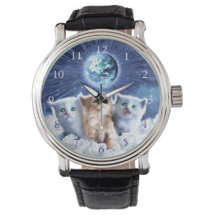 Katten in de wolk horloge