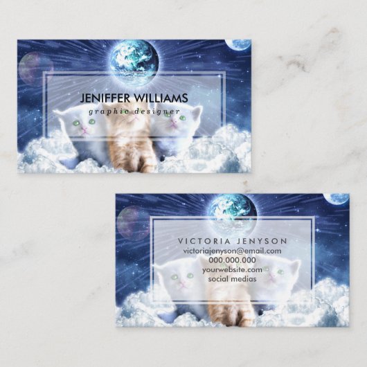 Katten in de wolk visitekaartje (Voorkant / Achterkant)
