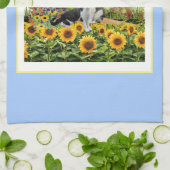 Katten in de Zonnebloementuin / Kat Lovers Theedoek (Gevouwen)