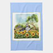 Katten in de Zonnebloementuin / Kat Lovers Theedoek (Verticaal)