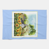 Katten in de zonnebloementuin / Kattenliefhebbers Theedoek (Horizontaal)