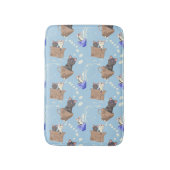 Katten in doos en melkdruppels op blauw badmat (Voorkant Verticaal)