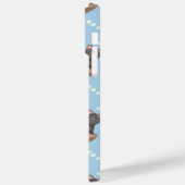 Katten in doos en melkdruppels op blauw Case-Mate iPhone case (Achterkant / Links)
