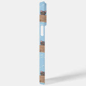 Katten in doos en melkdruppels op blauw Case-Mate iPhone case (Achterkant / Rechts)